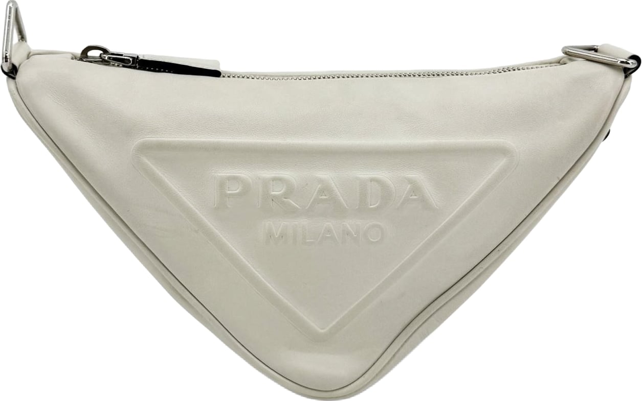 Prada Triangle Logo Zip Leather Small