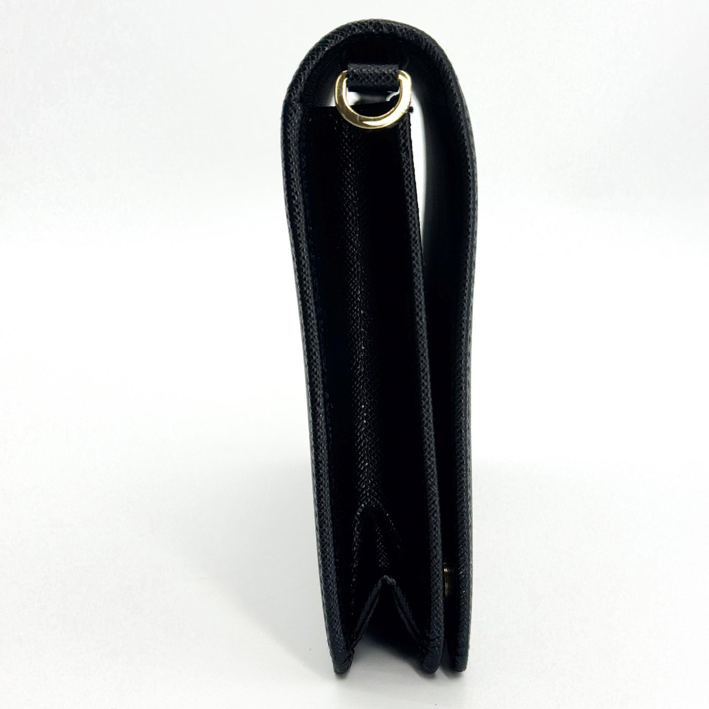 Prada Flap Card Case on Chain Saffiano Leather