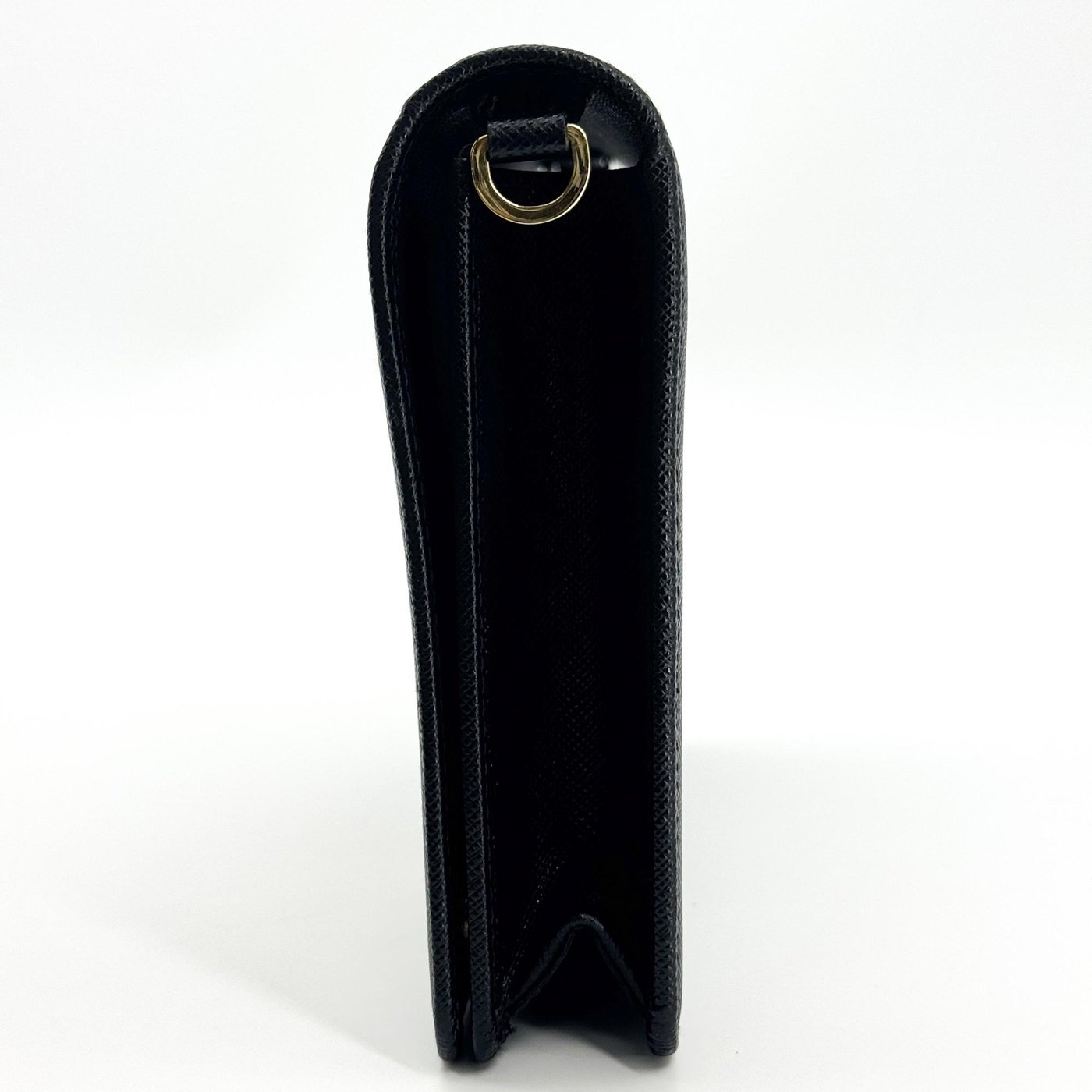 Prada Flap Card Case on Chain Saffiano Leather