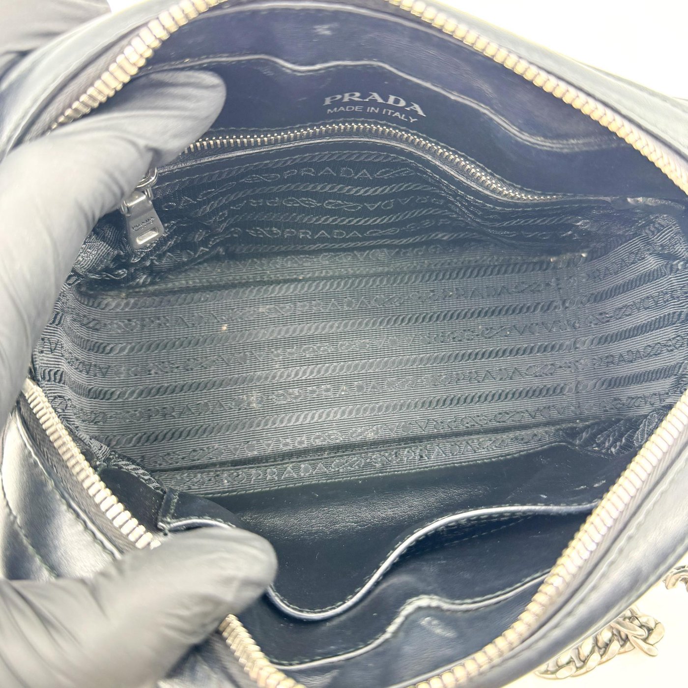 Prada Camera Diagramme Quilted Leather Small