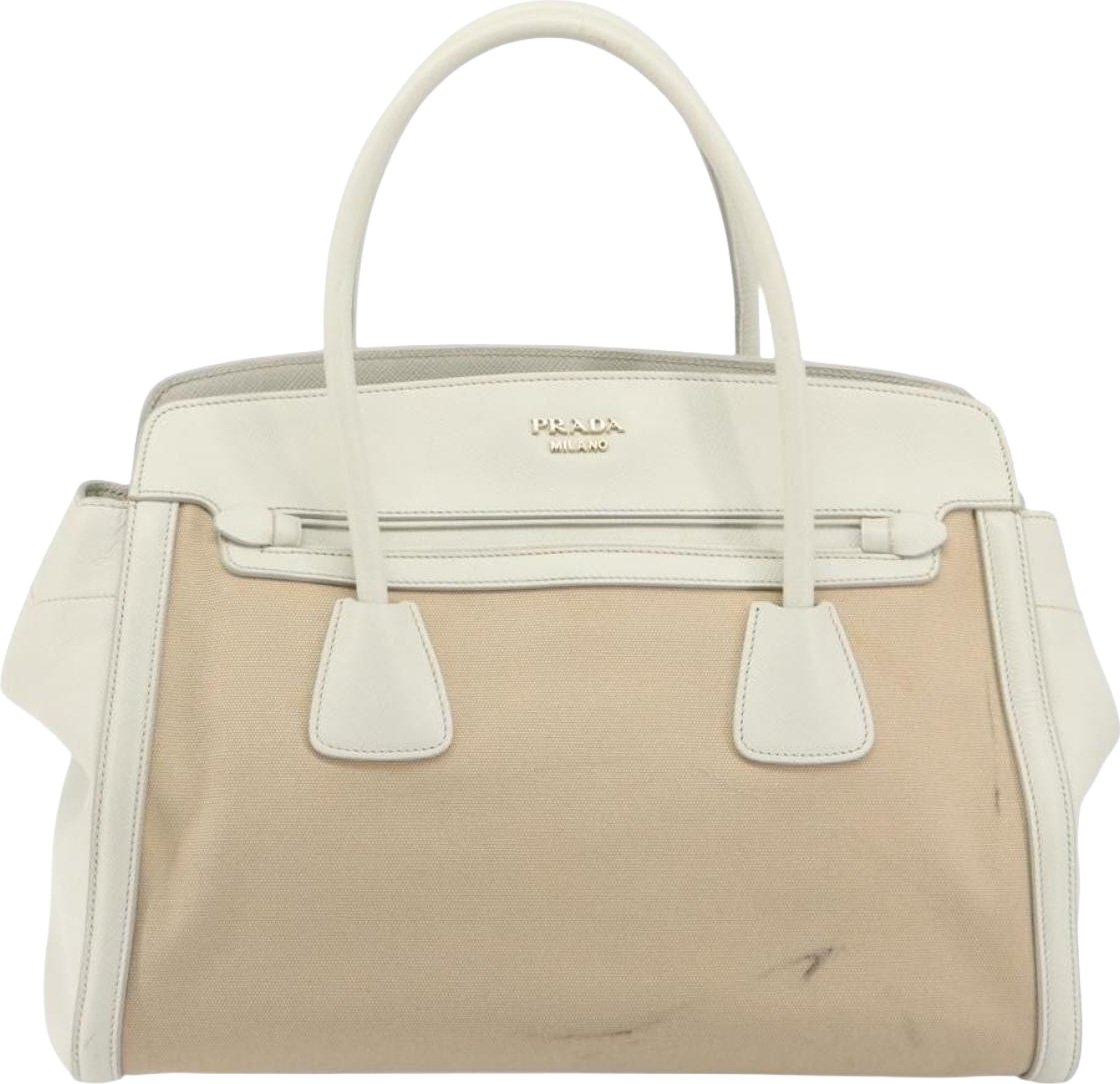 Prada Cuir Frame Convertible Canvas and Saffiano Leather Large