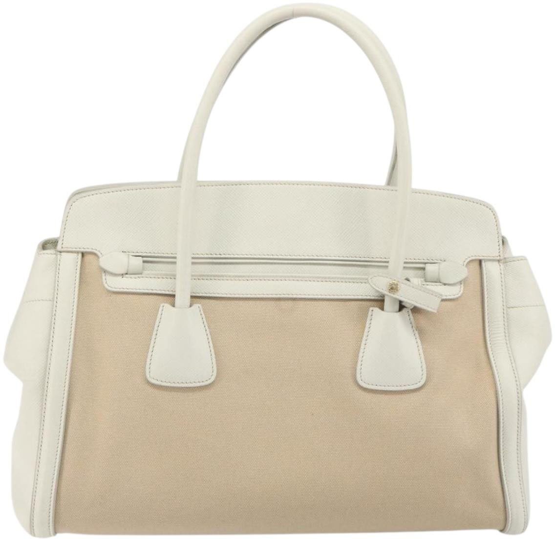 Prada Cuir Frame Convertible Canvas and Saffiano Leather Large