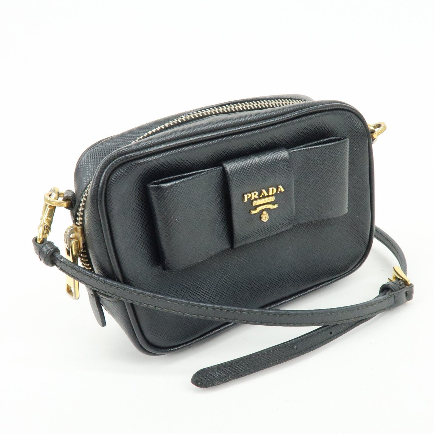 Prada Bow Camera Saffiano Leather Mini