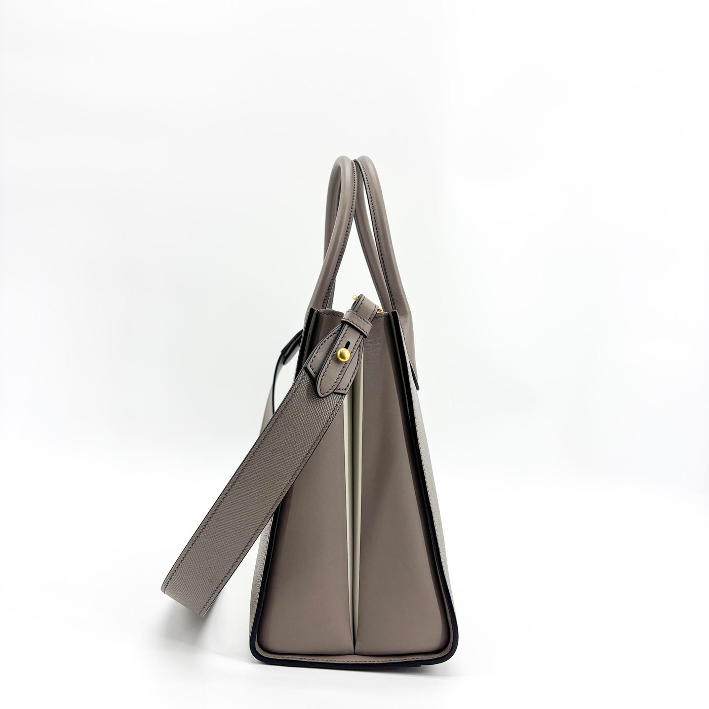 Prada Side Pleat Saffiano Leather Large