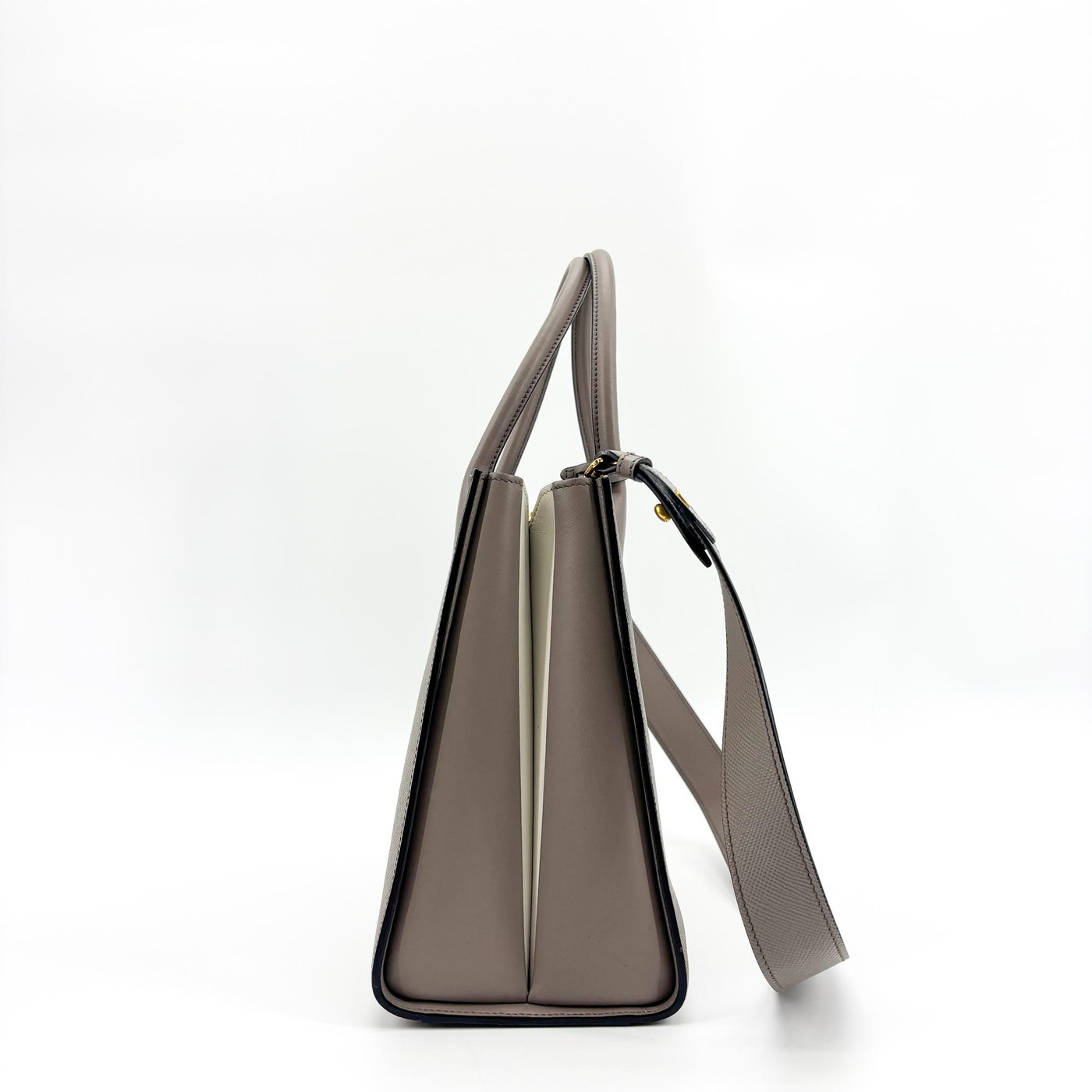 Prada Side Pleat Saffiano Leather Large
