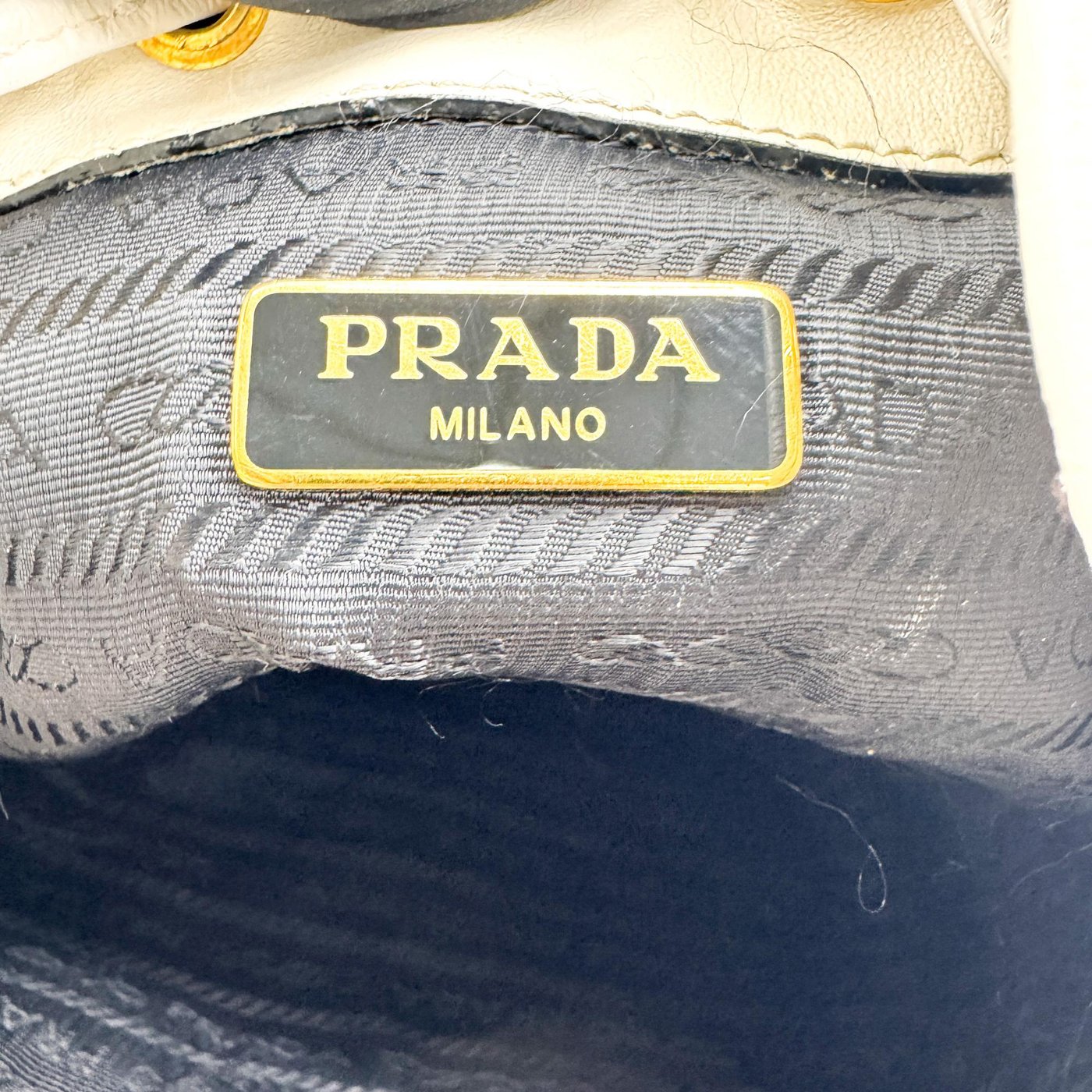 Prada Duet Drawstring Bucket Leather