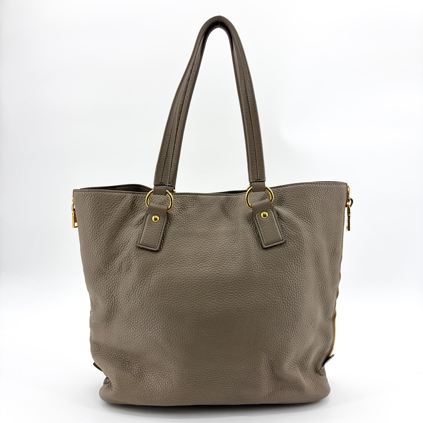 Prada Prada Vitello Phenix Leather Tote Bag Black Large phenix leather Large