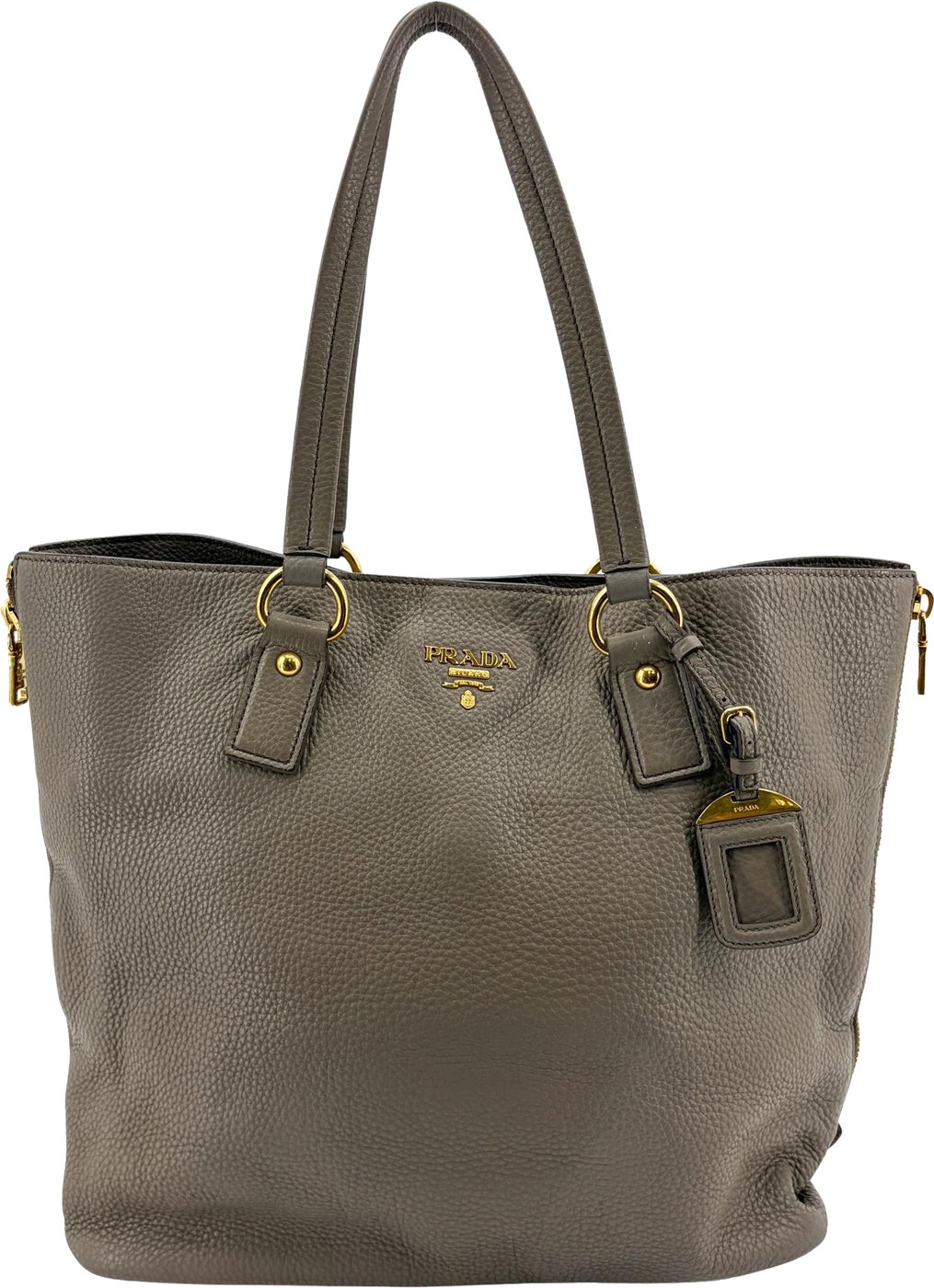 Prada Prada Vitello Phenix Leather Tote Bag Black Large phenix leather Large