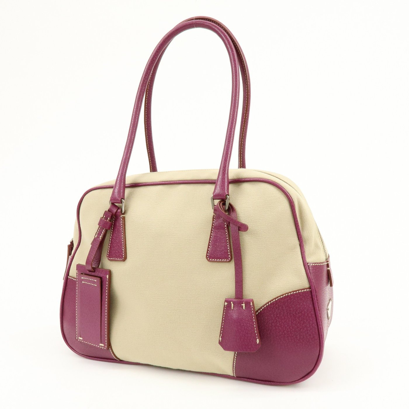 Prada Bowler Canvas with Leather Medium