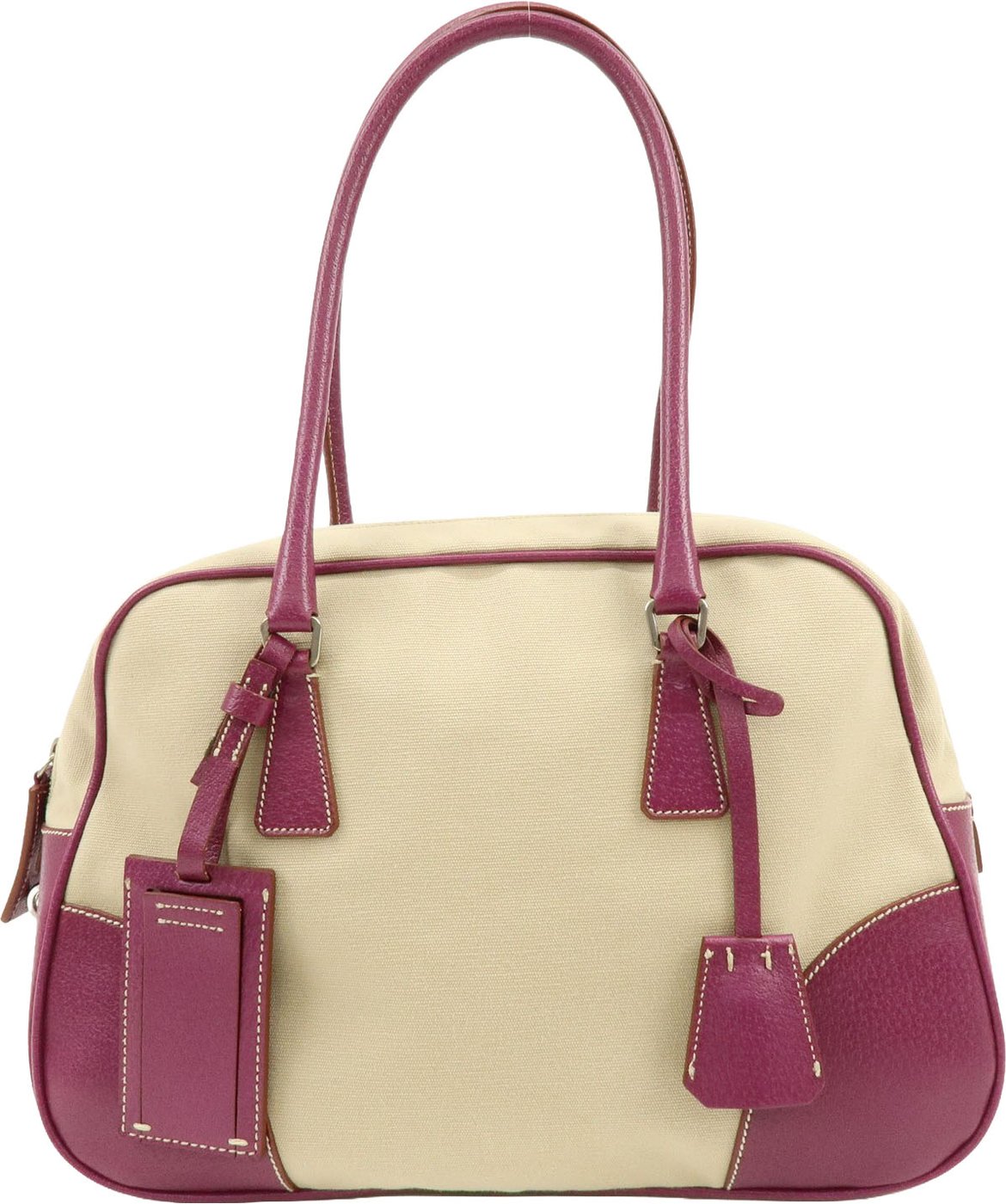 Prada Bowler Canvas with Leather Medium