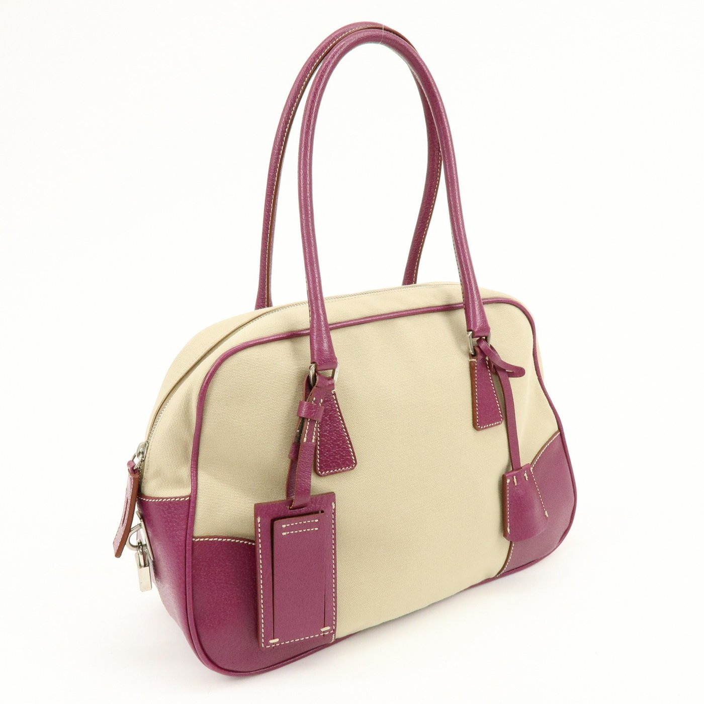 Prada Bowler Canvas with Leather Medium