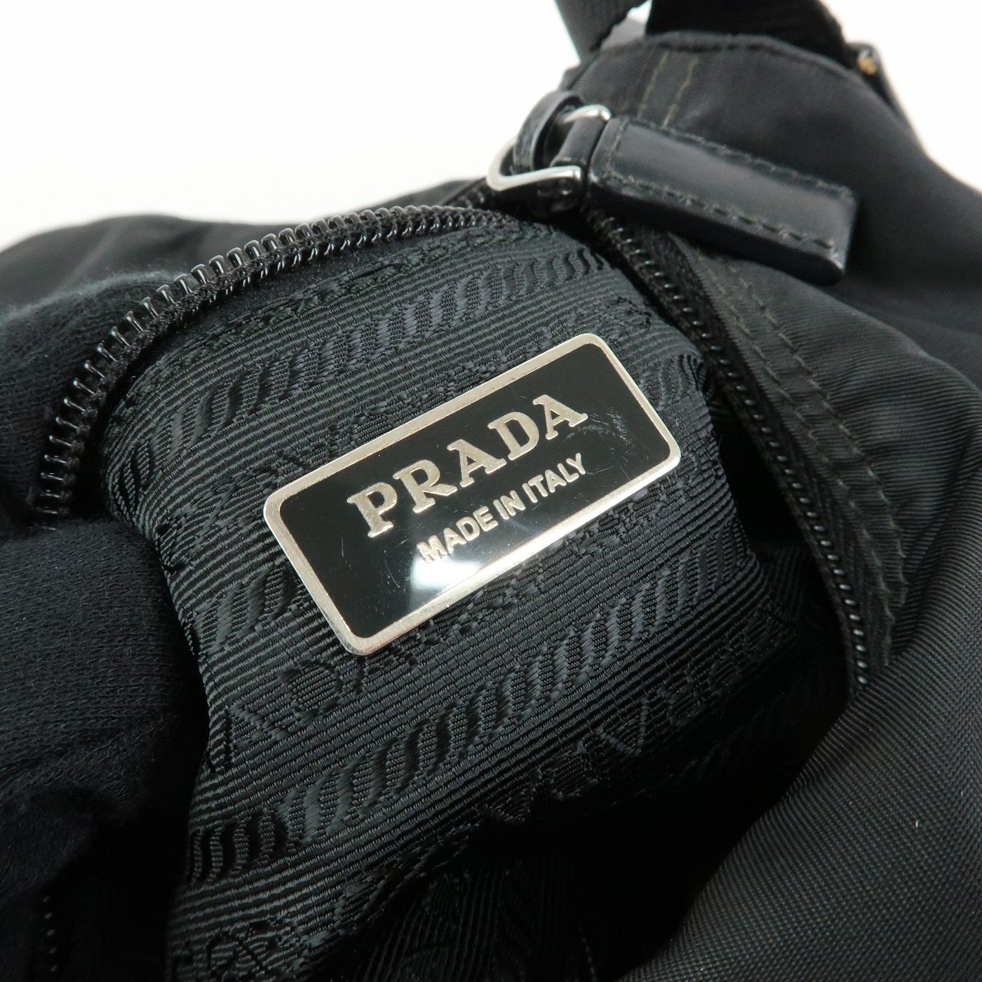 Prada Zip Buckle Messenger Tessuto Small