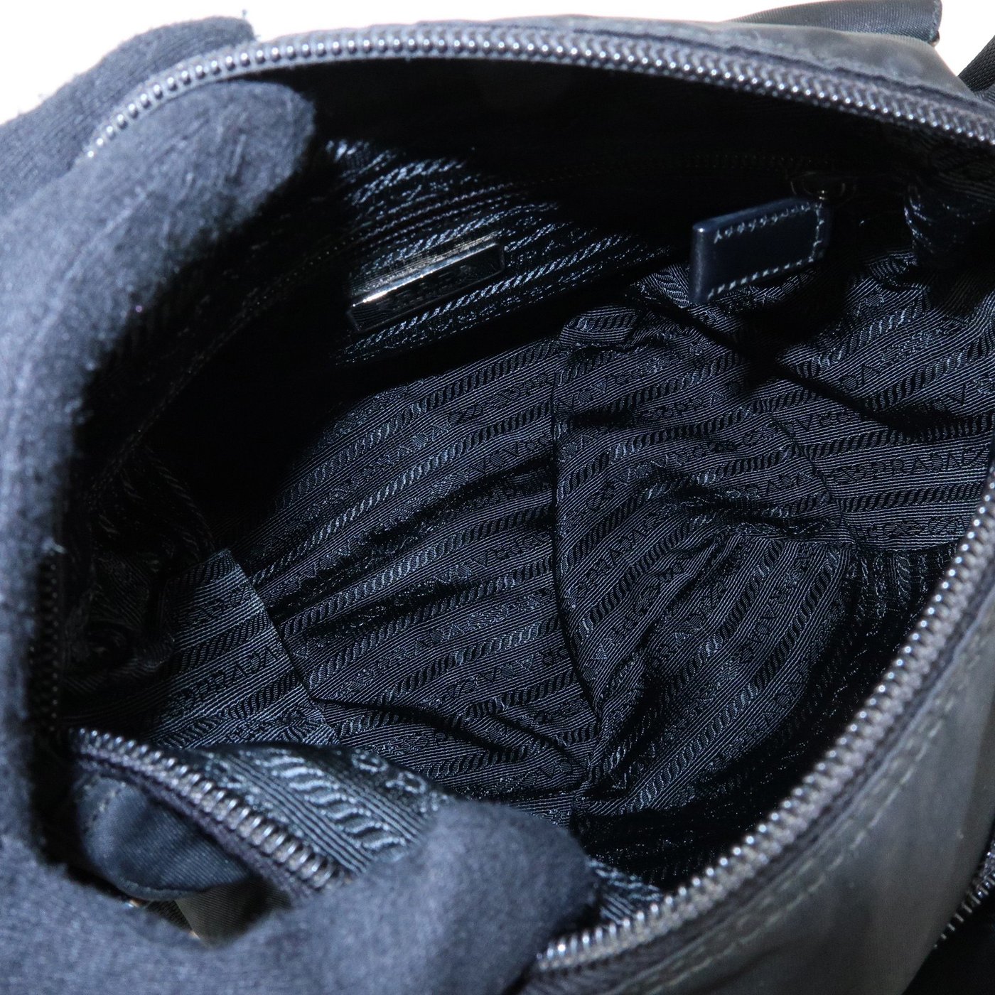 Prada Zip Buckle Messenger Tessuto Small