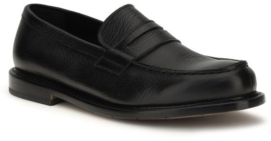 Premiata Black Calf Leather Bos Taurus Slip-On Loafers