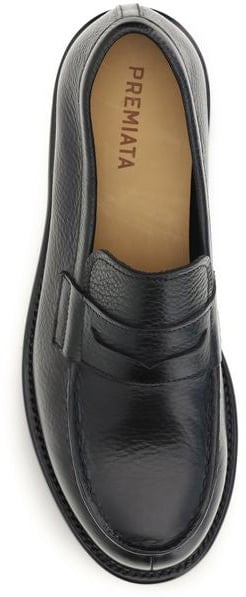 Premiata Black Calf Leather Bos Taurus Slip-On Loafers