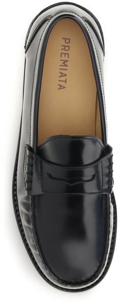 Premiata Black Calf Leather Bos Taurus Slip-On Loafers
