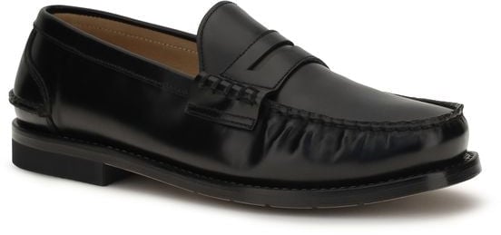 Premiata Black Calf Leather Bos Taurus Slip-On Loafers