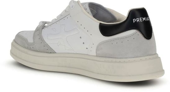 Premiata White Calf Leather Bos Taurus Low Top Sneakers
