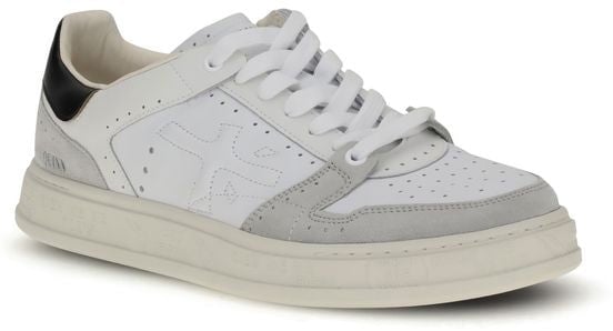 Premiata White Calf Leather Bos Taurus Low Top Sneakers