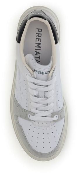 Premiata White Calf Leather Bos Taurus Low Top Sneakers