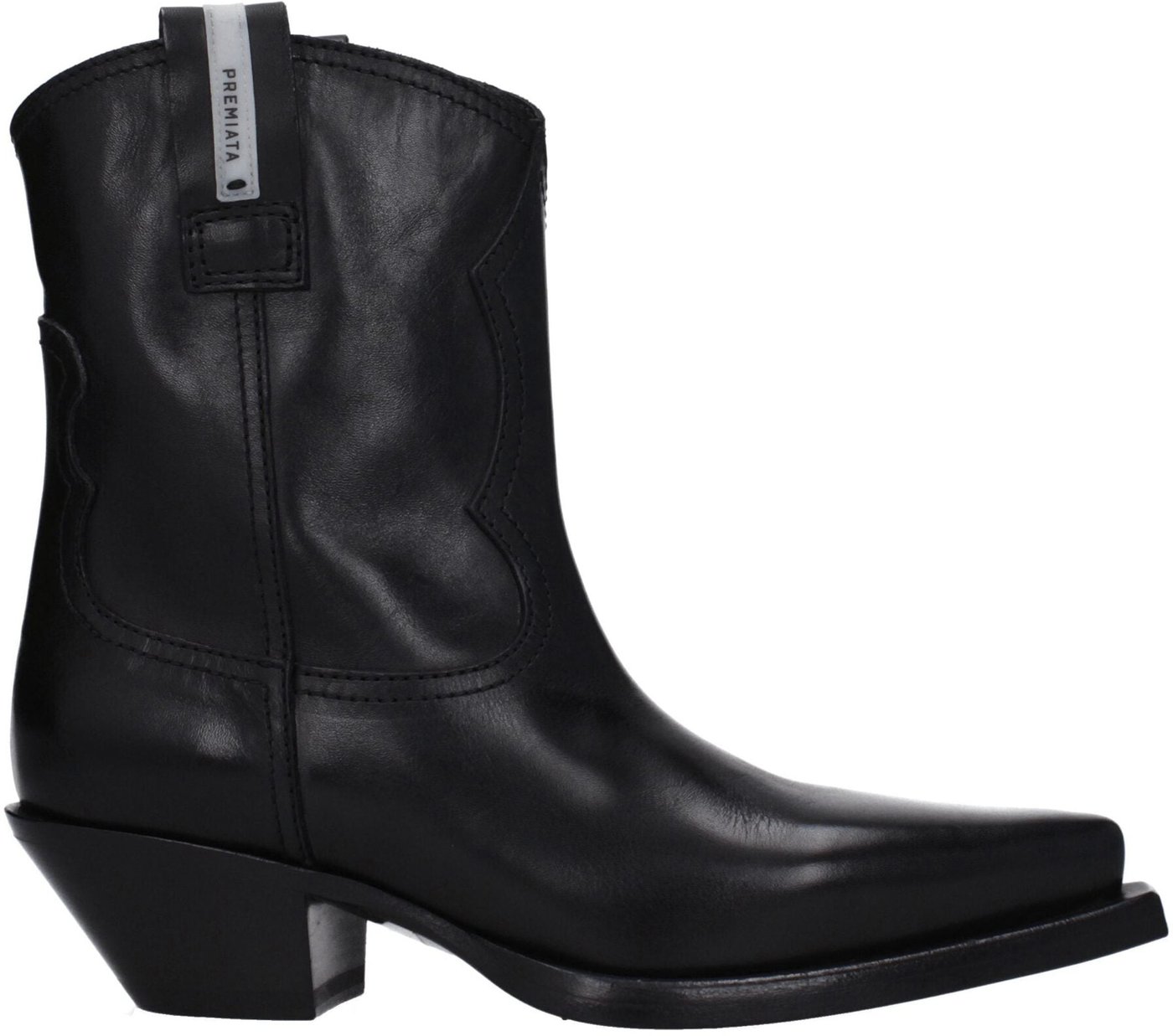 Premiata Black Leather Ankle Boots