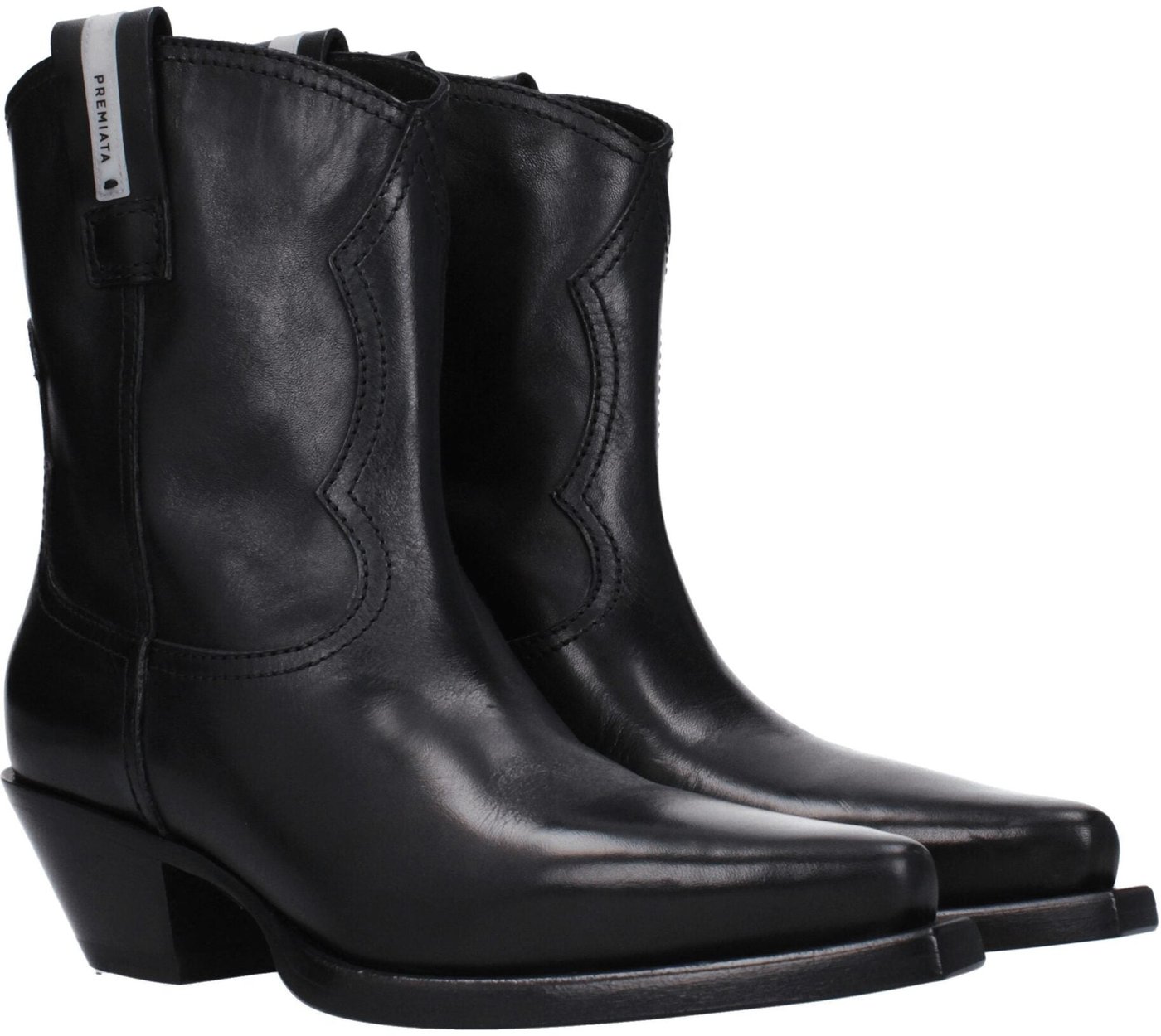 Premiata Black Leather Ankle Boots
