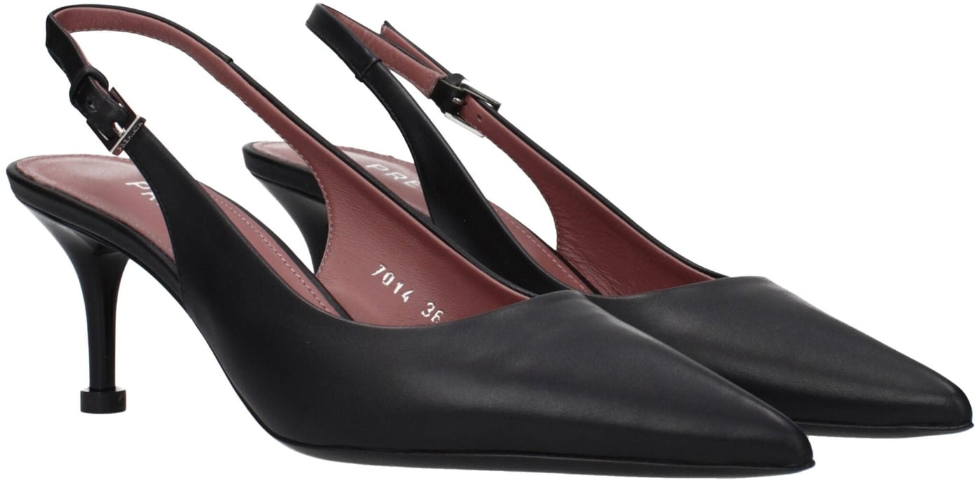 Premiata Black Leather Platform Pumps