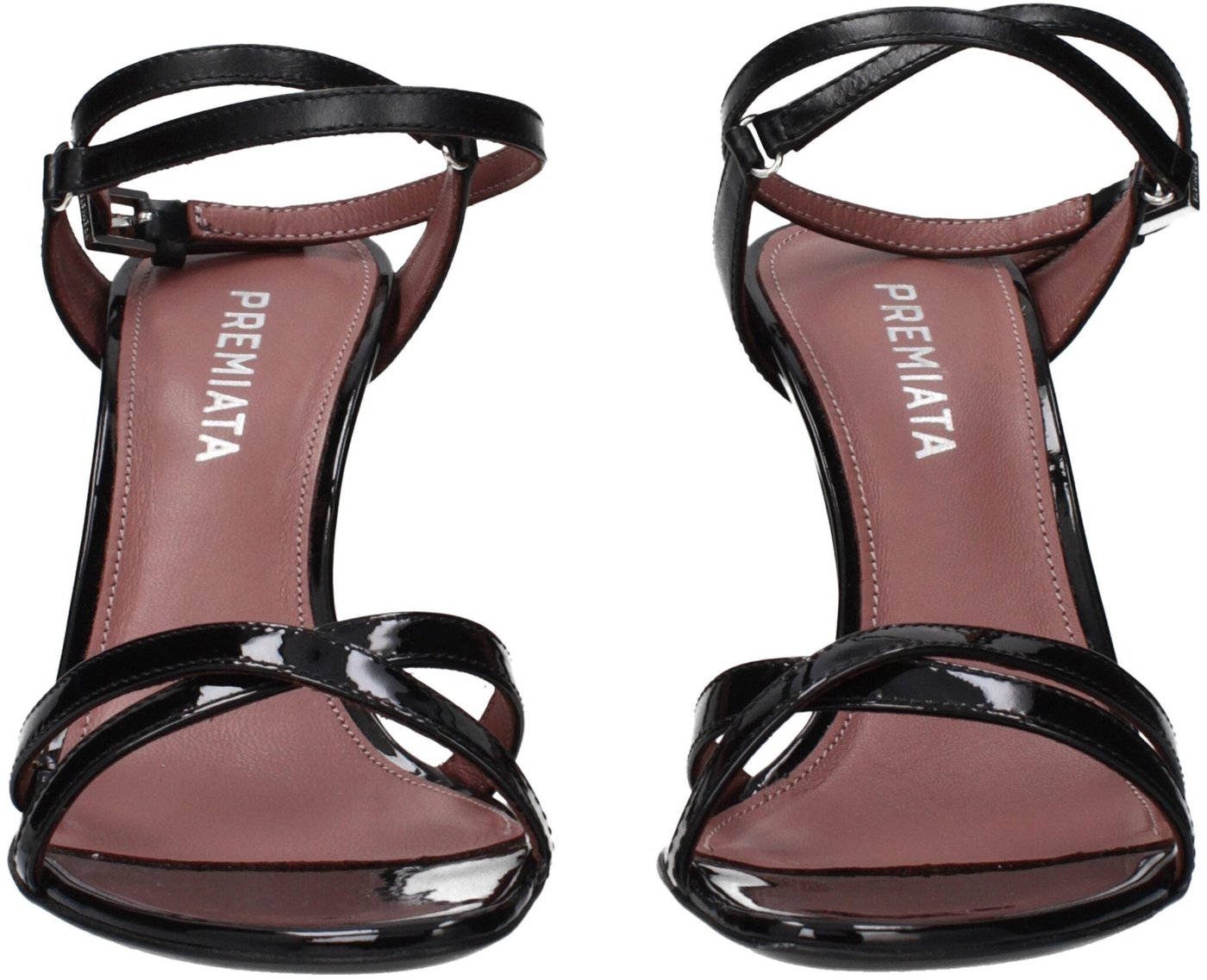 Premiata Black Leather Stiletto Heel Sandals