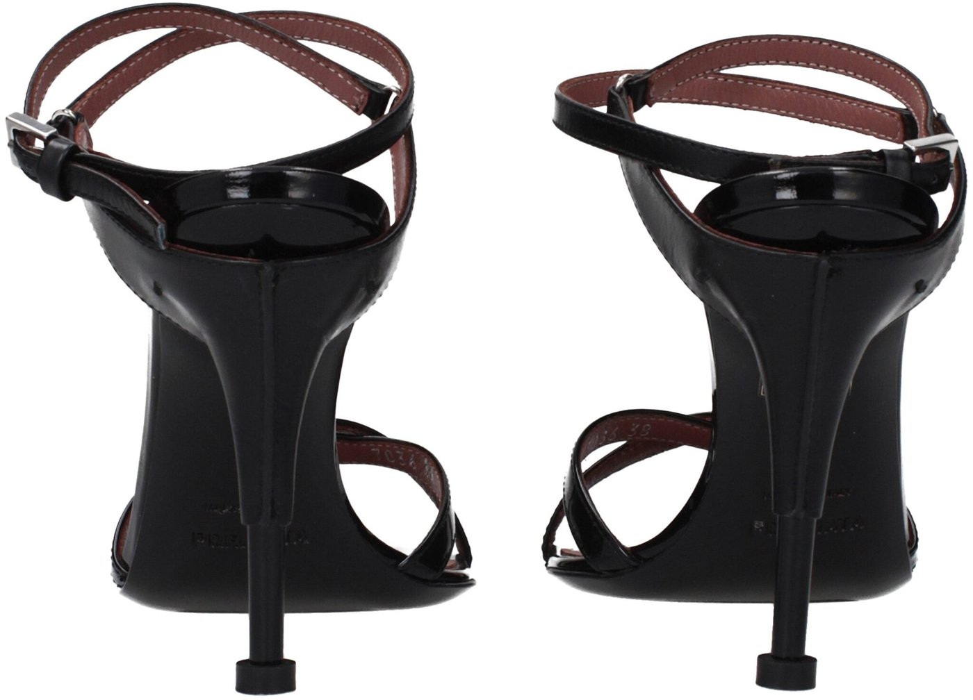 Premiata Black Leather Stiletto Heel Sandals