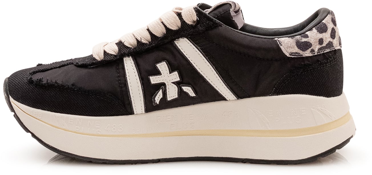 Sneakers Basse con Inserti a Contrasto