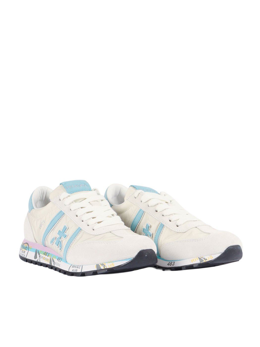 Perforated Texture Sneakers With Smooth Accents