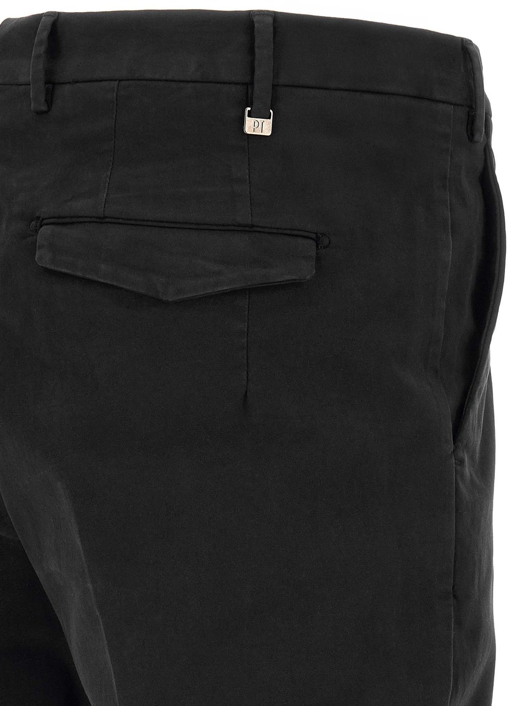 PT Torino Black Cotton Casual Pants