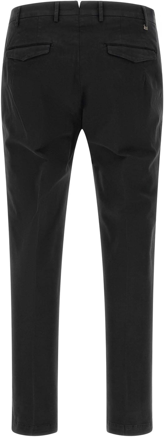 PT Torino Black Cotton Casual Pants