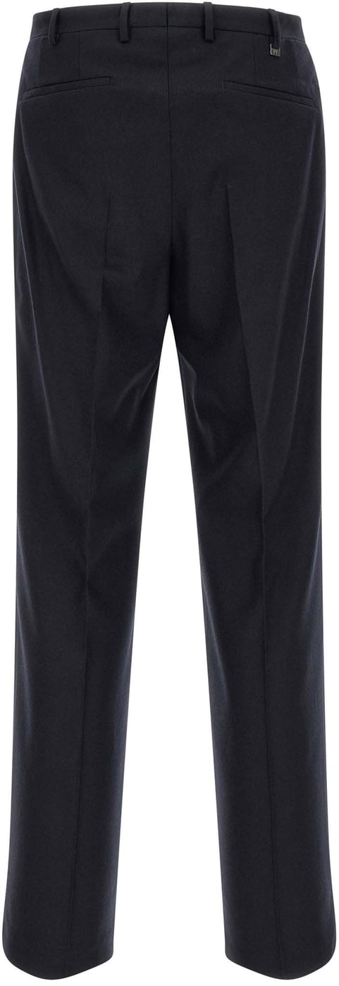 Black Straight-Leg Virgin Wool-Cashmere Trousers