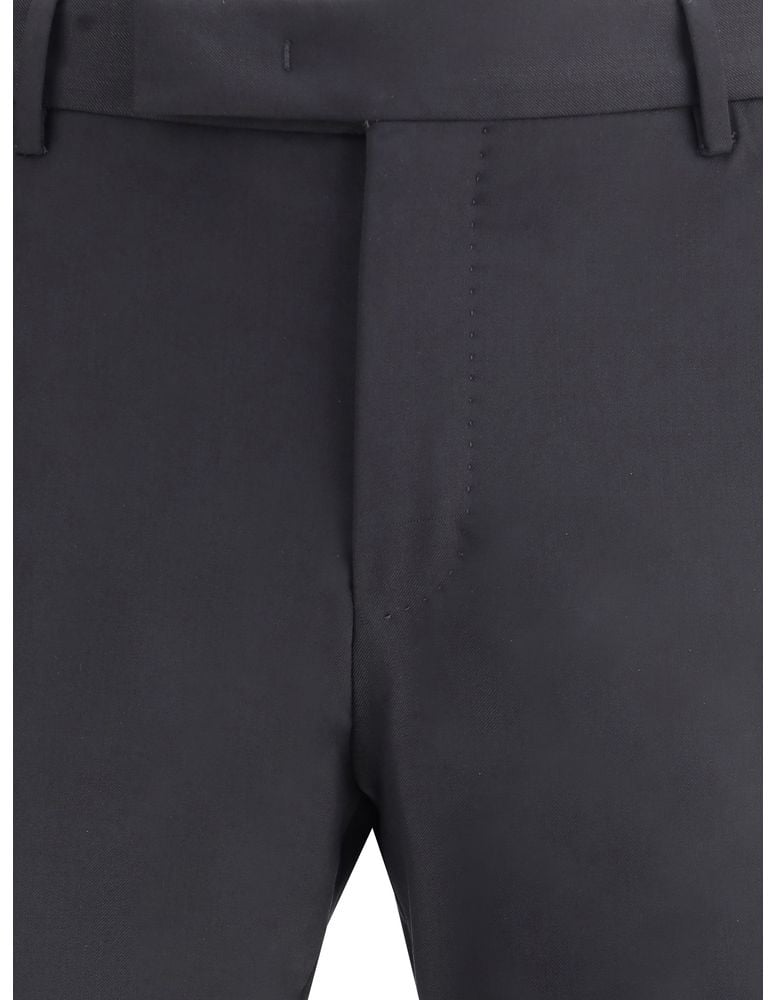 PT Torino Black Wool Oves Aries Casual Pants