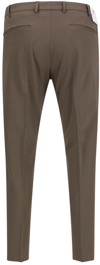 Brown Tailored Virgin Wool Straight-Leg Pants
