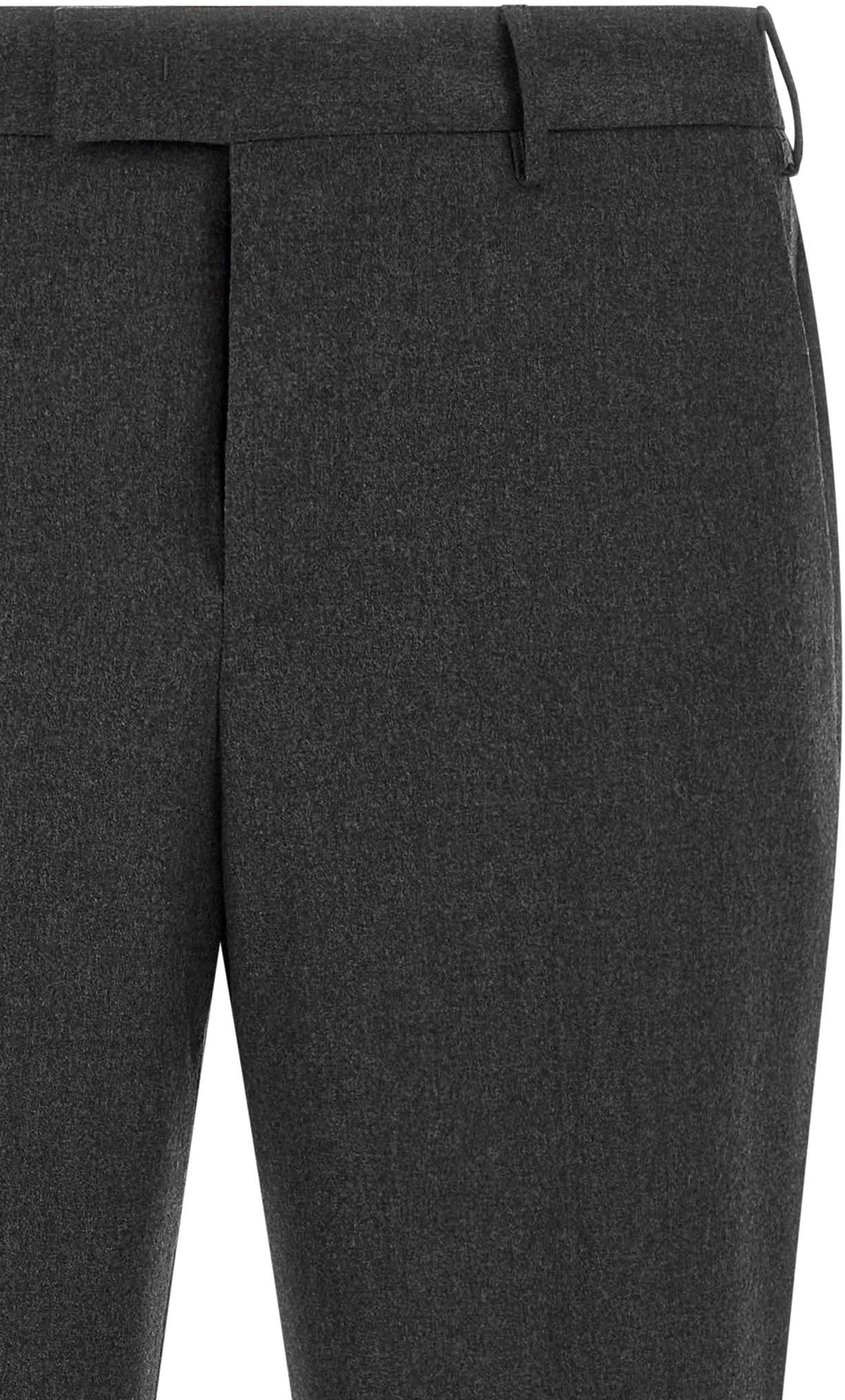 Tailored Grey Wool Pants with Refined Silhouette