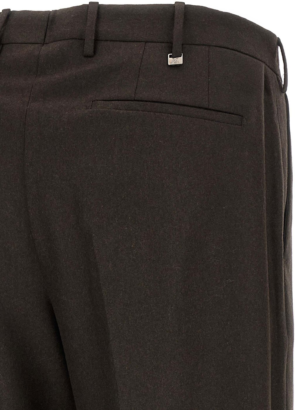 PT Torino Brown Virgin Wool Dress Pants