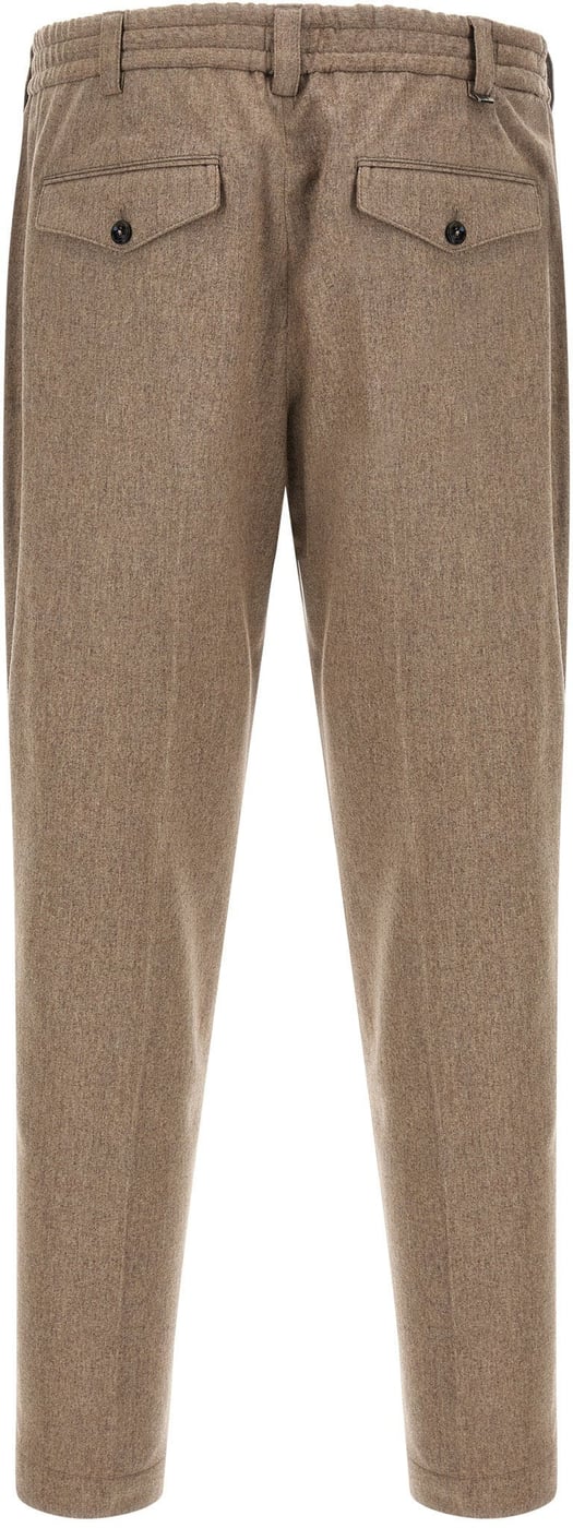 PT Torino Beige Virgin Wool Casual Pants