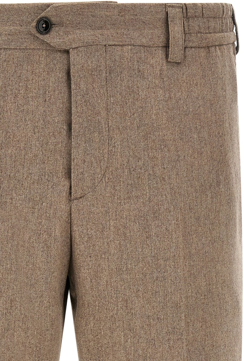 PT Torino Beige Virgin Wool Casual Pants