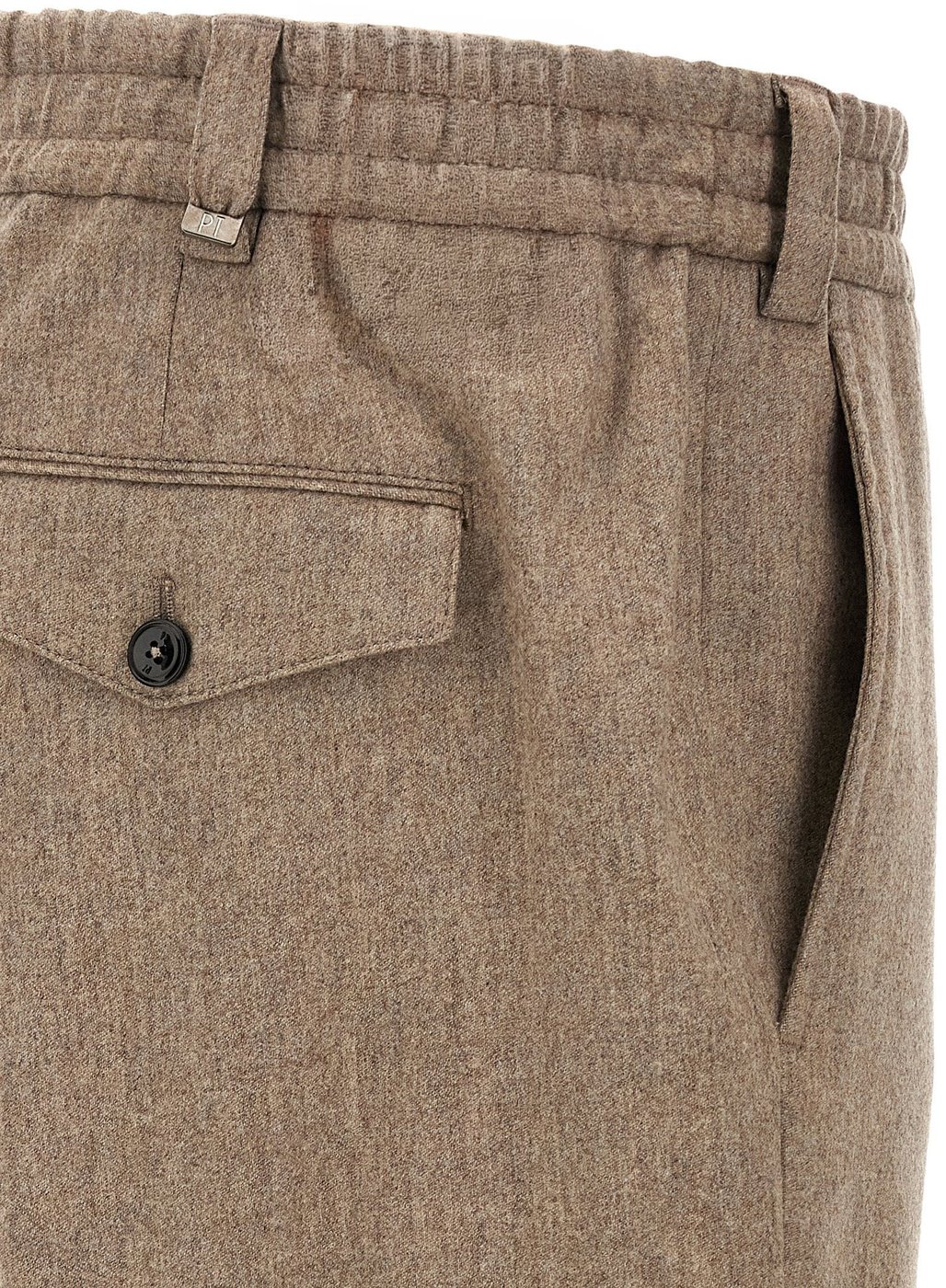 PT Torino Beige Virgin Wool Casual Pants