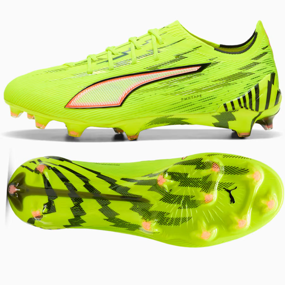 Puma Ultra 6 Ultimate FG Yellow Alert Black Glowing Red Lime Squeeze