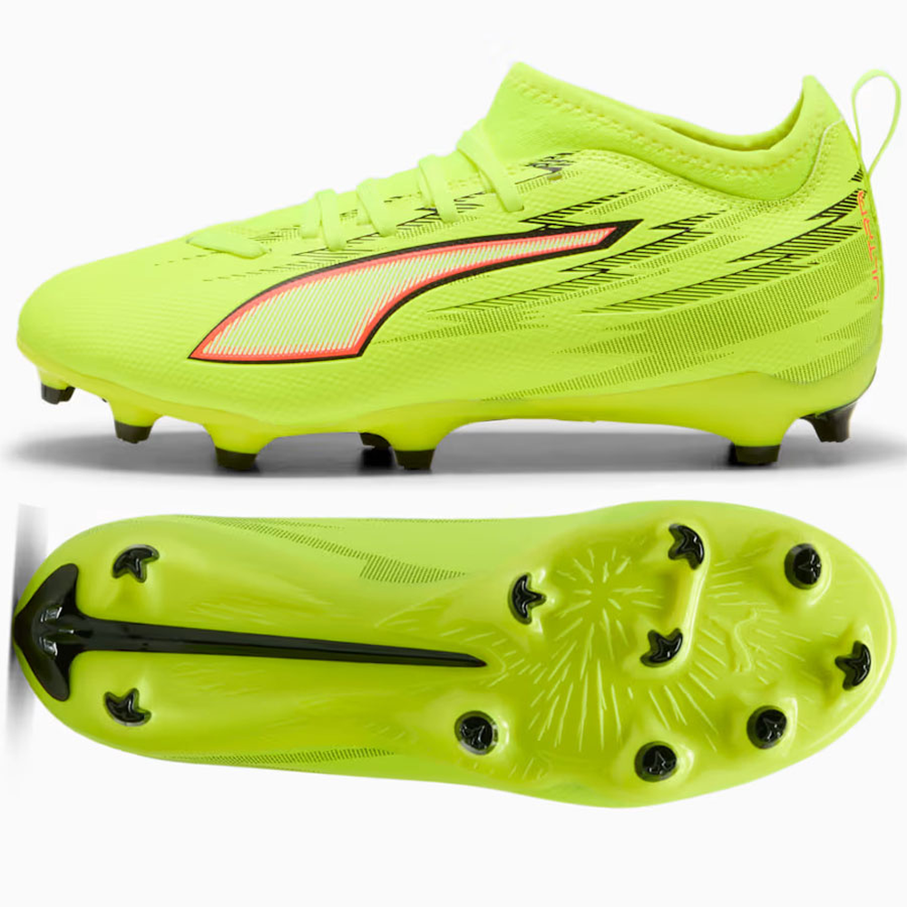 Puma Ultra 6 Match FG/AG Jr Yellow Alert Black Glowing Red Lime Squeeze (GS)