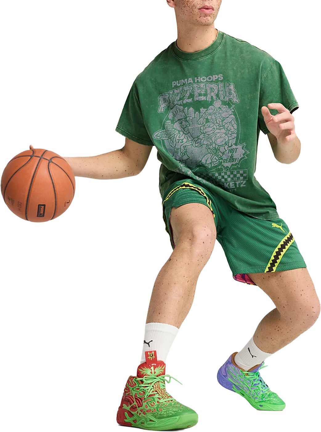 Puma MB.04 TMNT Raphael & Donatello Basketbalschoen Groen