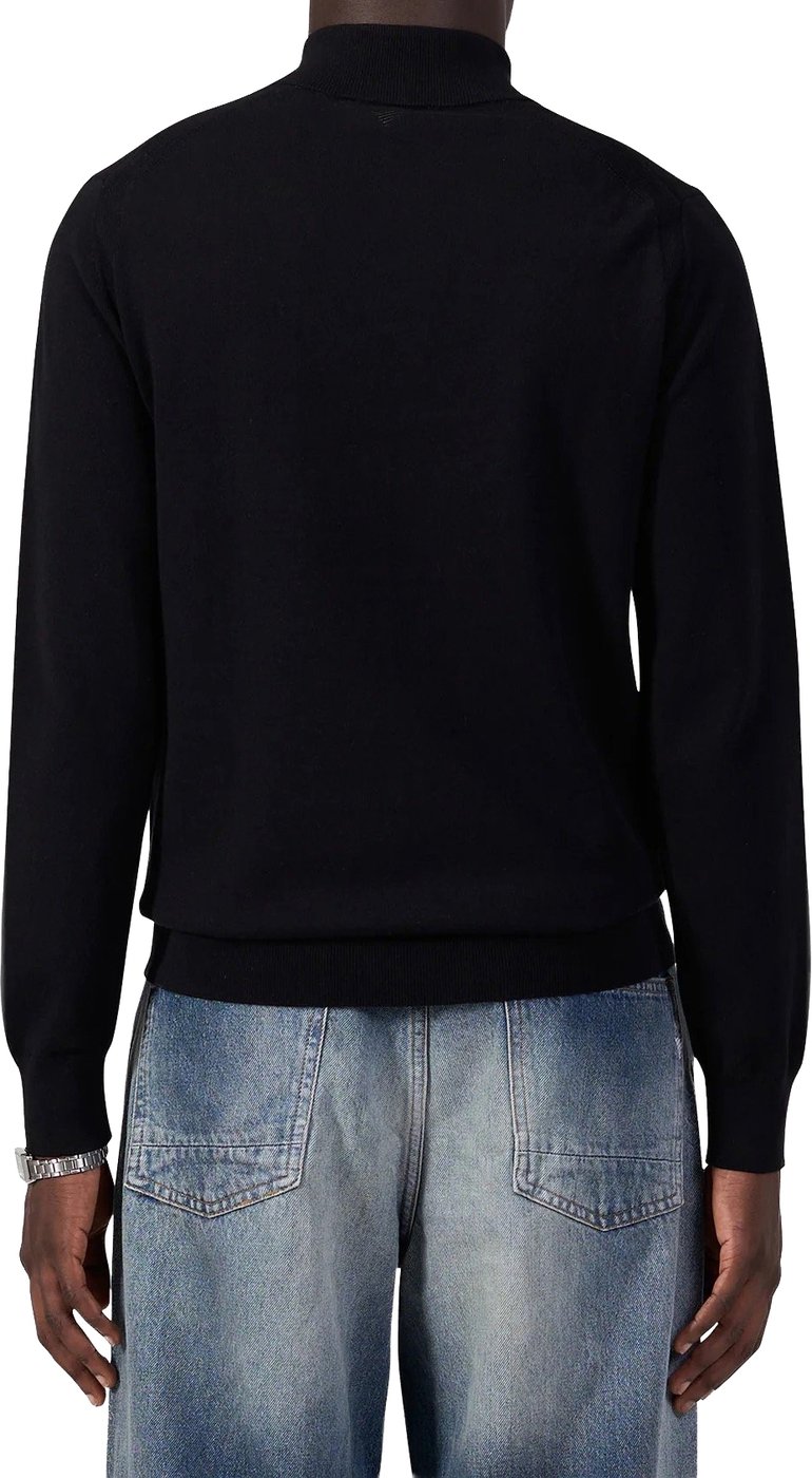 PURE PATH FLAT KNIT HIDDEN HALF-ZIP SWEATER BLACK 26030807