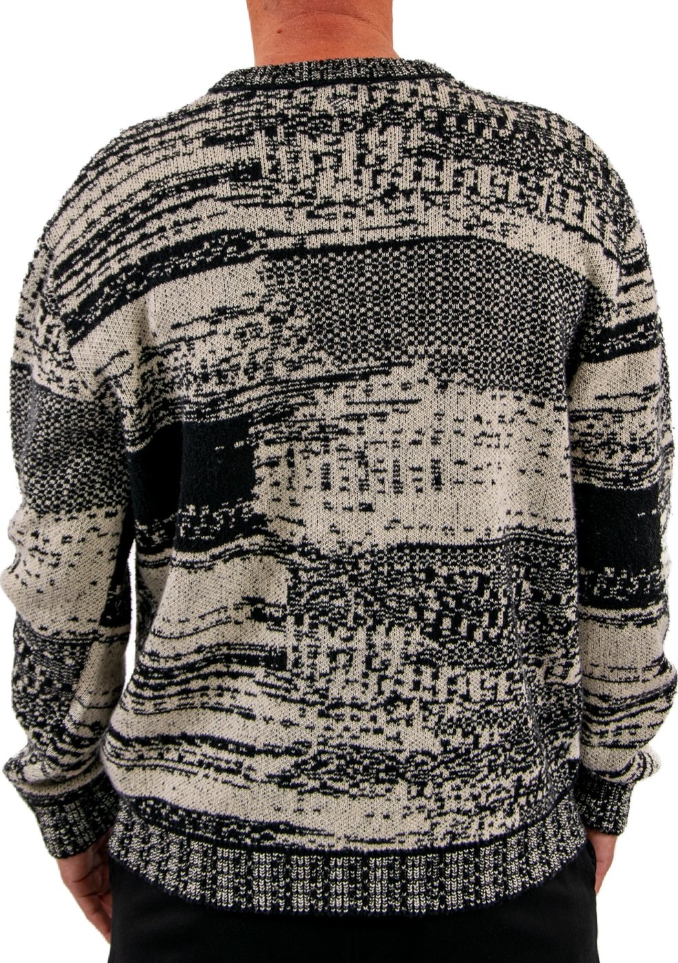 Pure Path Jacquard Geometric Knit Sweater