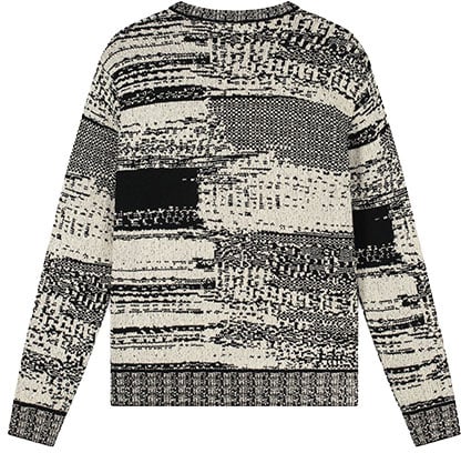 Pure Path Jacquard Geometric Knit Sweater