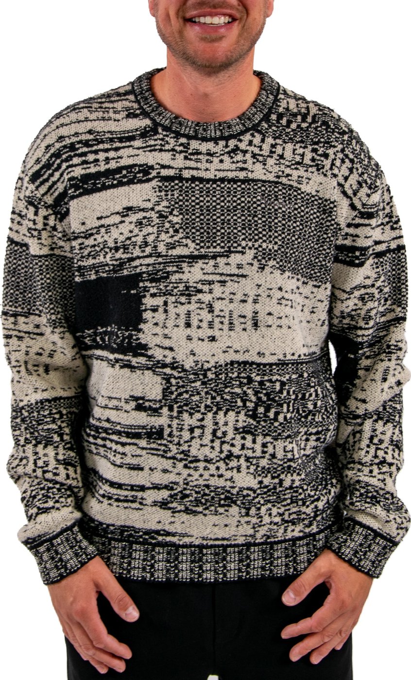Pure Path Jacquard Geometric Knit Sweater