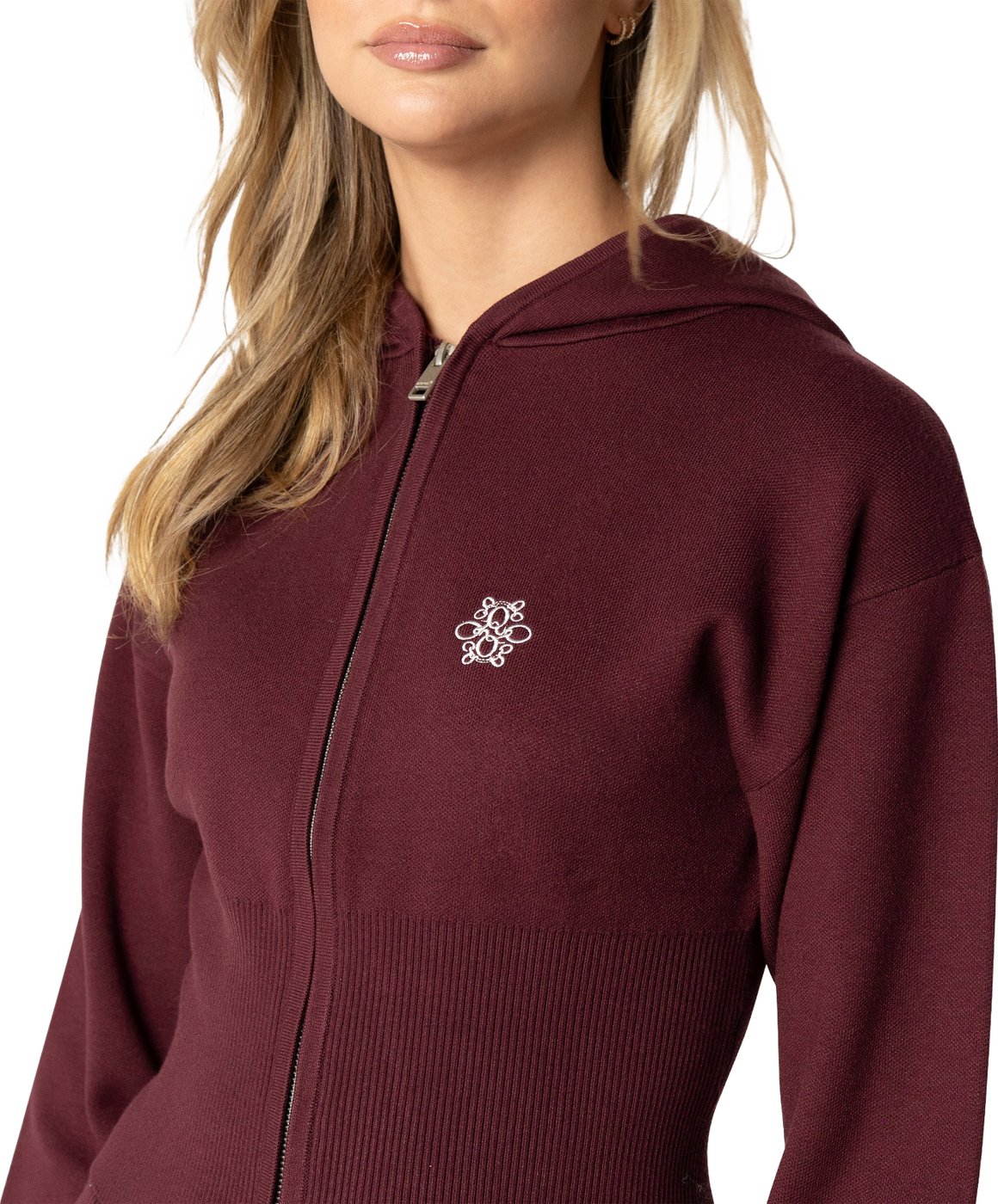 Chloe Zip Hoodie | Burgundy