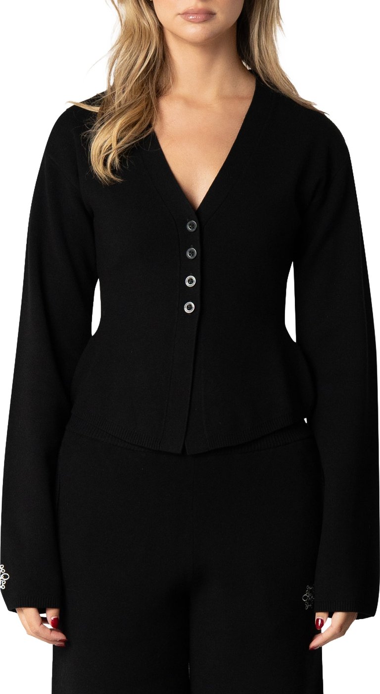 Jackie Knitted Cardigan | Black